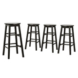 NNEDSZ Artiss 4x Bar Stools Round Chairs Wooden Black