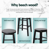 NNEDSZ Artiss 4x Bar Stools Round Chairs Wooden Black