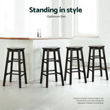 NNEDSZ Artiss 4x Bar Stools Round Chairs Wooden Black