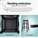 NNEDSZ Artiss 4x Bar Stools Round Chairs Wooden Black