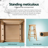 NNEDSZ Artiss 4x Bar Stools Round Chairs Wooden Nature