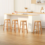 NNEDSZ Artiss 4x Bar Stools Round Chairs Wooden Nature