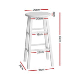 NNEDSZ Artiss 4x Bar Stools Round Chairs Wooden White