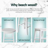 NNEDSZ Artiss 4x Bar Stools Round Chairs Wooden White