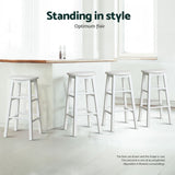 NNEDSZ Artiss 4x Bar Stools Round Chairs Wooden White