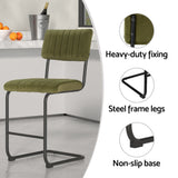 NNEDSZ 2x Bar Stools Velvet Chairs Green