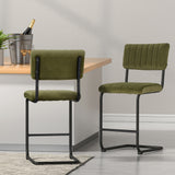 NNEDSZ 2x Bar Stools Velvet Chairs Green