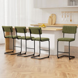 NNEDSZ Artiss 4x Bar Stools Velvet Chairs Green
