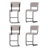 NNEDSZ Artiss 4x Bar Stools Velvet Chairs Grey