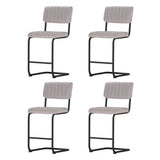 NNEDSZ Artiss 4x Bar Stools Velvet Chairs Grey