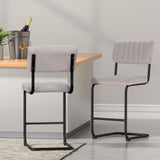 NNEDSZ Artiss 4x Bar Stools Velvet Chairs Grey