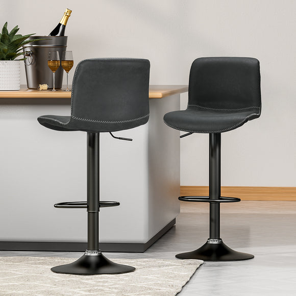 NNEDSZ Artiss 2x Bar Stools Kitchen Swivel Bar Stool Gas Lift Chairs Barstools Black