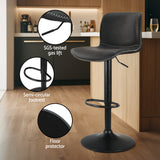NNEDSZ Artiss 2x Bar Stools Kitchen Swivel Bar Stool Gas Lift Chairs Barstools Black