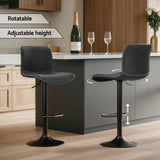 NNEDSZ Artiss 2x Bar Stools Kitchen Swivel Bar Stool Gas Lift Chairs Barstools Black