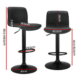 NNEDSZ Artiss 4x Bar Stools Kitchen Swivel Gas Lift Chairs Black