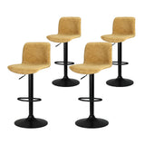 NNEDSZ Artiss 4x Bar Stools Kitchen Swivel Gas Lift Chairs Brown