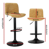 NNEDSZ Artiss 4x Bar Stools Kitchen Swivel Gas Lift Chairs Brown