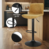 NNEDSZ Artiss 4x Bar Stools Kitchen Swivel Gas Lift Chairs Brown