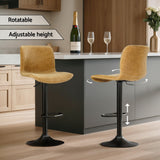 NNEDSZ Artiss 4x Bar Stools Kitchen Swivel Gas Lift Chairs Brown