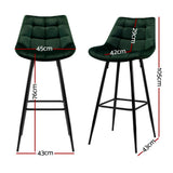 NNEDSZ Artiss 4x Bar Stools Velvet Chairs Green