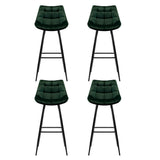 NNEDSZ Artiss 4x Bar Stools Velvet Chairs Green