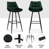 NNEDSZ Artiss 4x Bar Stools Velvet Chairs Green