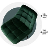 NNEDSZ Artiss 4x Bar Stools Velvet Chairs Green