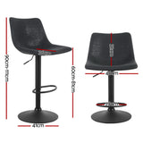 NNEDSZ Artiss 4x Bar Stools Vintage Leather Swivel Gas Lift Black