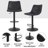 NNEDSZ Artiss 4x Bar Stools Vintage Leather Swivel Gas Lift Black