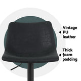 NNEDSZ Artiss 4x Bar Stools Vintage Leather Swivel Gas Lift Black