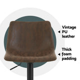 NNEDSZ Artiss 4x Bar Stools Vintage Leather Swivel Gas Lift Brown
