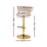 NNEDSZ Artiss 4x Bar Stools Gas Lift Velvet Woven Backrest Ivory