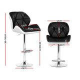 NNEDSZ Artiss 4x Bar Stools Gas Lift Padded Leather Black & White