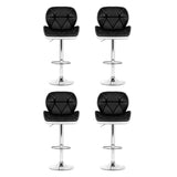 NNEDSZ Artiss 4x Bar Stools Gas Lift Padded Leather Black & White