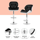 NNEDSZ Artiss 4x Bar Stools Gas Lift Padded Leather Black & White