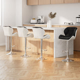 NNEDSZ Artiss 4x Bar Stools Gas Lift Padded Leather Black & White