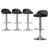 NNEDSZ Artiss 4x Bar Stools PU Leather Gas Lift Black