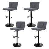 NNEDSZ Artiss 4x Bar Stools Vintage Leather Gas Lift Grey
