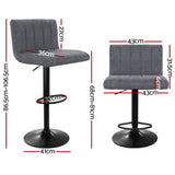 NNEDSZ Artiss 4x Bar Stools Vintage Leather Gas Lift Grey