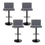 NNEDSZ Artiss 4x Bar Stools Vintage Leather Gas Lift Grey