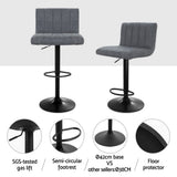 NNEDSZ Artiss 4x Bar Stools Vintage Leather Gas Lift Grey