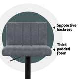 NNEDSZ Artiss 4x Bar Stools Vintage Leather Gas Lift Grey