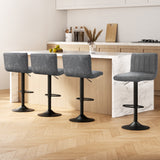 NNEDSZ Artiss 4x Bar Stools Vintage Leather Gas Lift Grey