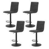 NNEDSZ Artiss 4x Bar Stools Gas Lift Vintage Leather Grey