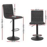 NNEDSZ Artiss 4x Bar Stools Gas Lift Vintage Leather Grey