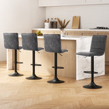 NNEDSZ Artiss 4x Bar Stools Gas Lift Vintage Leather Grey