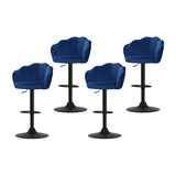 NNEDSZ Artiss 4x Bar Stools Gas Lift Velvet Blue