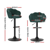 NNEDSZ Artiss 4x Bar Stools Gas Lift Velvet Green