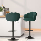 NNEDSZ Artiss 4x Bar Stools Gas Lift Velvet Green
