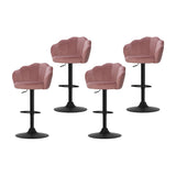 NNEDSZ Artiss 4x Bar Stools Gas Lift Velvet Pink